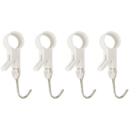 Set 4 Carlige Multifunctionale, Klevo, Tubulare, Pentru Baie/Bucatarie, din ABS, 8.7 x 3.5 cm, Alb