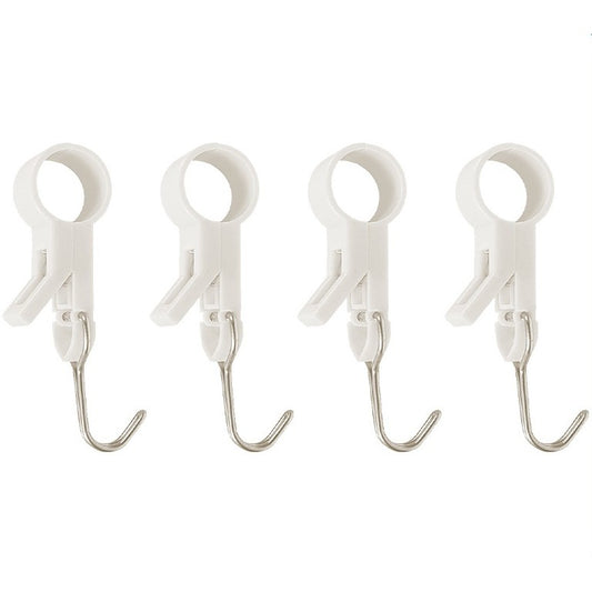Set 4 Carlige Multifunctionale, Klevo, Tubulare, Pentru Baie/Bucatarie, din ABS, 8.7 x 3.5 cm, Alb