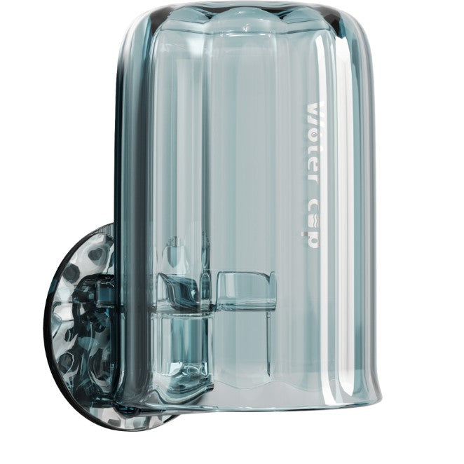 Suport Multifunctional 2 in 1, Pahar si Suport pentru Periuta de Dinti, Klevo, Plastic, Dimensiune: 10.4 x 7.3 x 7.3 cm, Albastru