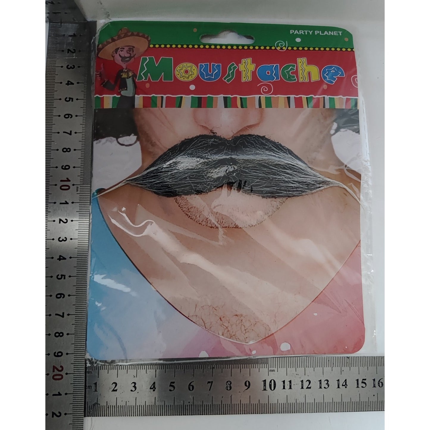 Mustata Falsa pentru Deghizari, Klevo, Petreceri Tematice, din Panza, Autoadeziv, 13 x 3 cm, Model Grizonat 2, Negru/Alb