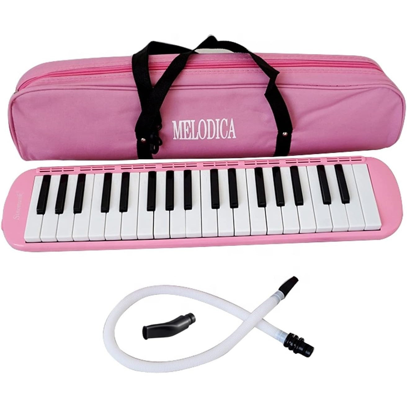 Muzicuta Melodica 32 Clape, Klevo, din ABS, pentru Incepatori, 45 x 13 x 7 cm, Include Husa si Suflator, Roz