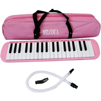 Muzicuta Melodica 32 Clape, Klevo, din ABS, pentru Incepatori, 45 x 13 x 7 cm, Include Husa si Suflator, Roz