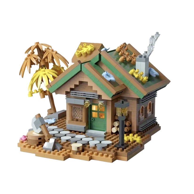 Set constructie, Klevo, Forest Log Cabin, din ABS, Model Casuta din Padure, 781 piese, 11.2x9.8x8 cm, Multicolor