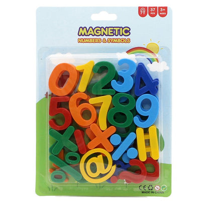 Set 37 Cifre si Simboluri, Klevo, Magnetice, pentru Frigider, din Plastic, +3 Ani, 13 x 18 x 14 cm, Multicolor