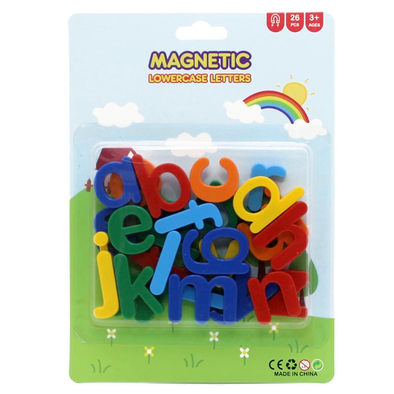 Set 26 Litere, Klevo, Magnetice, pentru Frigider, din Plastic, +3 Ani, 13 x 18 x 14 cm, Multicolor