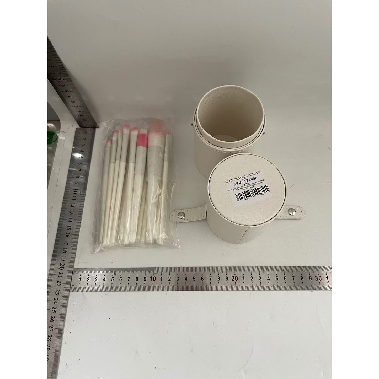 Set 14 Pensule de Machiaj cu Peri Moi, Klevo, cu Suport pentru Depozitare, Bej