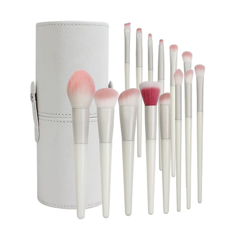 Set 14 Pensule de Machiaj cu Peri Moi, Klevo, cu Suport pentru Depozitare, Bej
