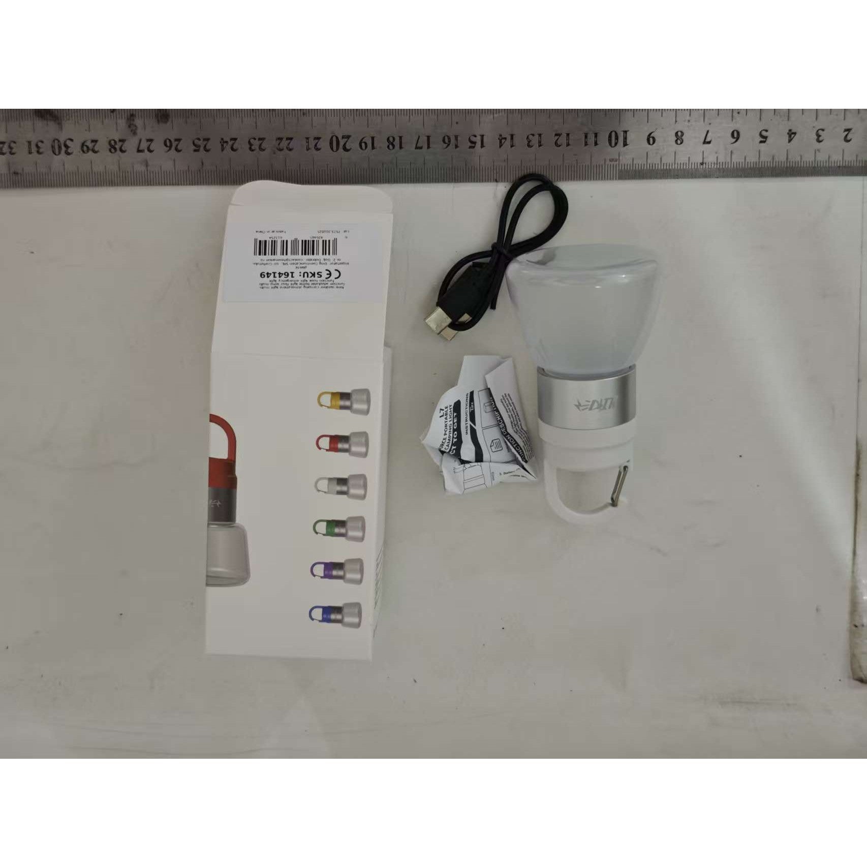 Lampa Portabila, Klevo, de Voiaj/Camping, Incarcare USB, IPX5, LED RGB, din ABS, 300 mAh, 10 x 5.5 x 5.5 cm, Alb