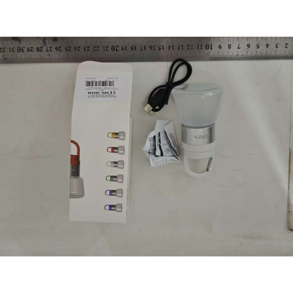 Lampa Portabila, Klevo, de Voiaj/Camping, Incarcare USB, IPX5, LED RGB, din ABS, 300 mAh, 10 x 5.5 x 5.5 cm, Alb