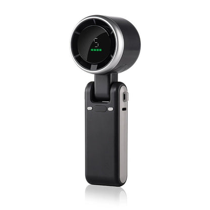 Mini Ventilator Portabil, Klevo, 5 Trepte de Viteza, Afisaj Digital, Incarcare USB, 5V, 2A, 5.95 x 5.2 x 17.2 cm, Negru