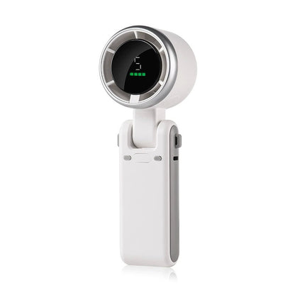 Mini Ventilator Portabil, Klevo, 5 Trepte de Viteza, Afisaj Digital, Incarcare USB, 5V, 2A, 5.95 x 5.2 x 17.2 cm, Alb