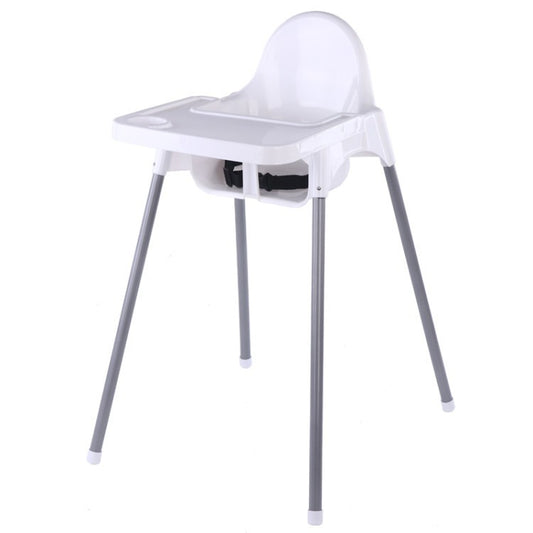 Scaun de Masa, Klevo, pentru Bebelusi si Copii 6-36 Luni, din Plastic/Metal, Centura in 2 Puncte, Tava Detasabila, 63 x 57 x 85 cm, Alb