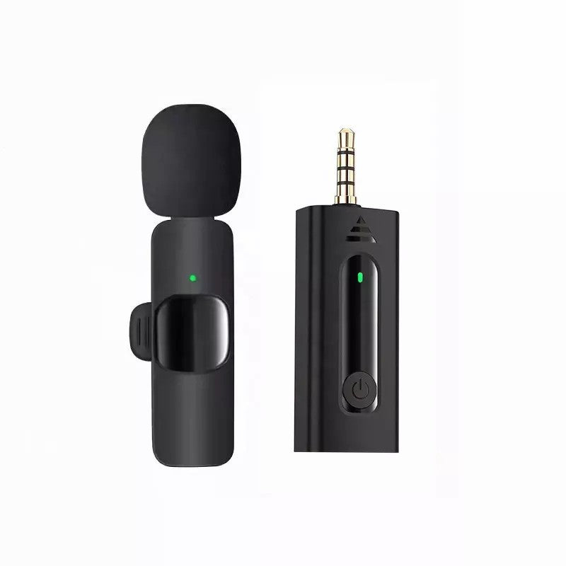 Microfon Lavaliera Wireless, Klevo, 1 Microfon si 1 Receptor 3.5 mm, Autonomie 1-3h, Bluetooth 5.0, >70dB, Baterie 50 mAh, Negru