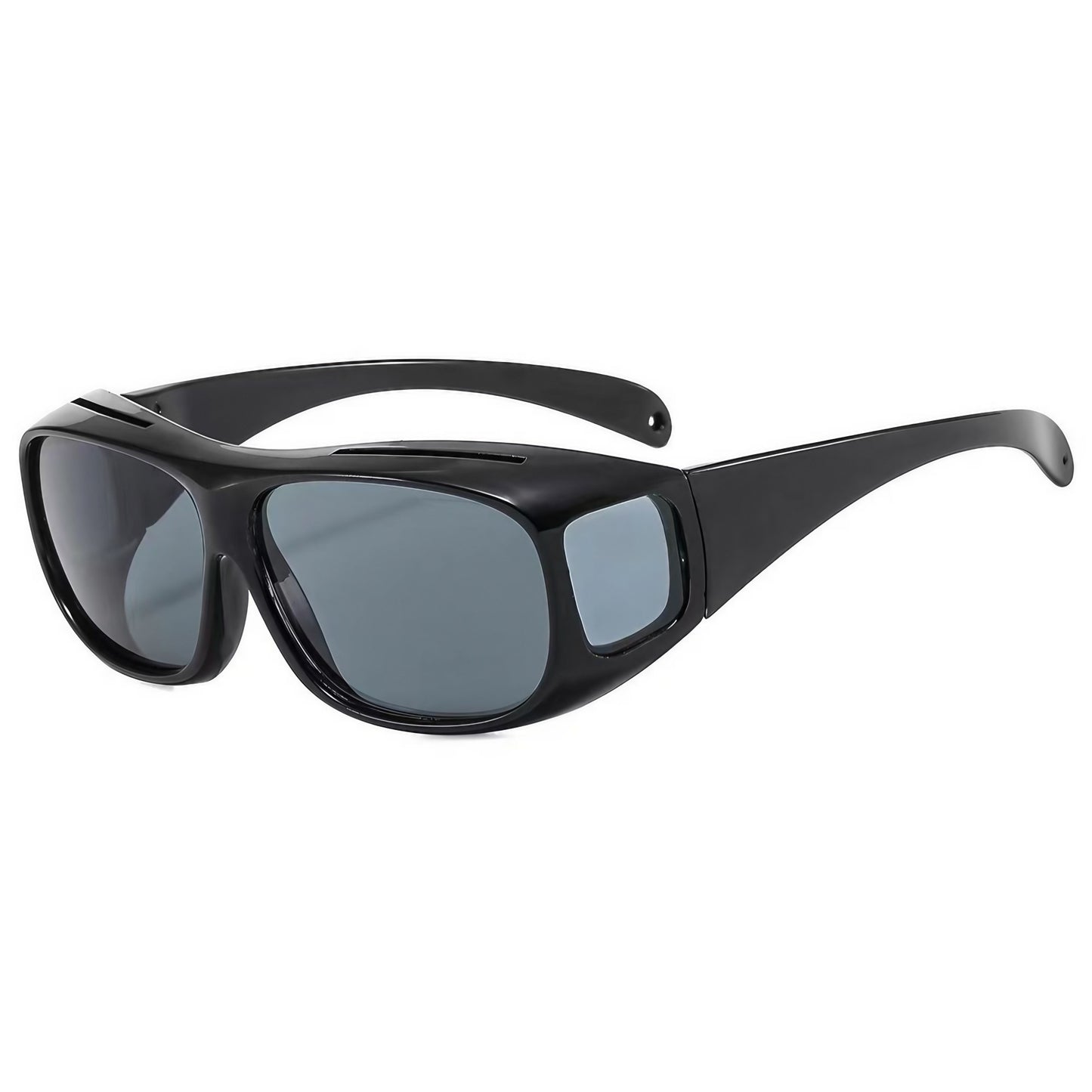 Ochelari de Soare, Klevo, Polarizati, pentru Condus, Ciclism, cu Posibilitatea Purtarii peste Ochelarii de Vedere, 400 UV, cu Lentila Neagra pentru Protectie, Rama Neagra, 15x5 cm