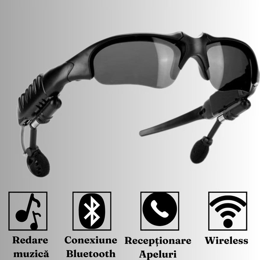 Ochelari de Soare Inteligenti, Klevo, Lentile Polarizate, Conexiune Bluetooth 5.0, Functie Apelare, Redare Muzicala, Impermeabili IPX3, 12.5 x 17 x 4 cm, Negru