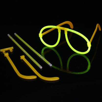 Ochelari Decorativi, Klevo, din Plastic, Fluorescenti, Accesoriu Petrecere, Galben