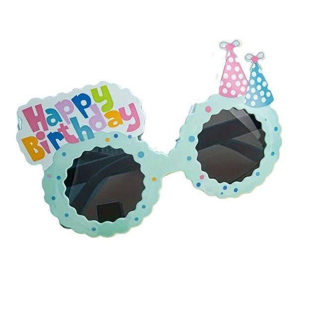 Ochelari Decorativi, Klevo, pentru Petrecere, din ABS, Unisex, Model Happy Birthday, 13.5 x 8.5 cm, Albastru