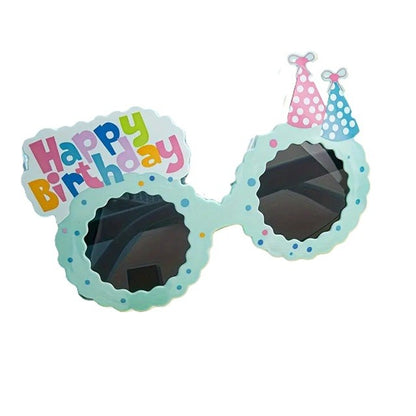 Ochelari Decorativi, Klevo, pentru Petrecere, din ABS, Unisex, Model Happy Birthday, 13.5 x 8.5 cm, Albastru