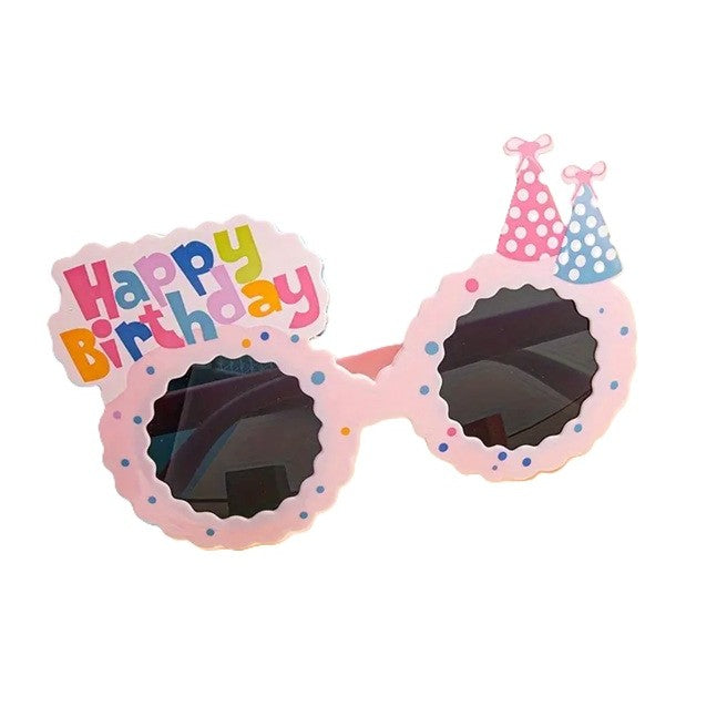 Ochelari Decorativi, Klevo, pentru Petrecere, din ABS, Unisex, Model Happy Birthday, 13.5 x 8.5 cm, Roz
