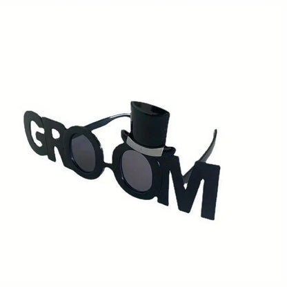 Ochelarii Decorativi, Klevo, Tema Nunta, Model Groom (Ginere), din Plastic, Negru