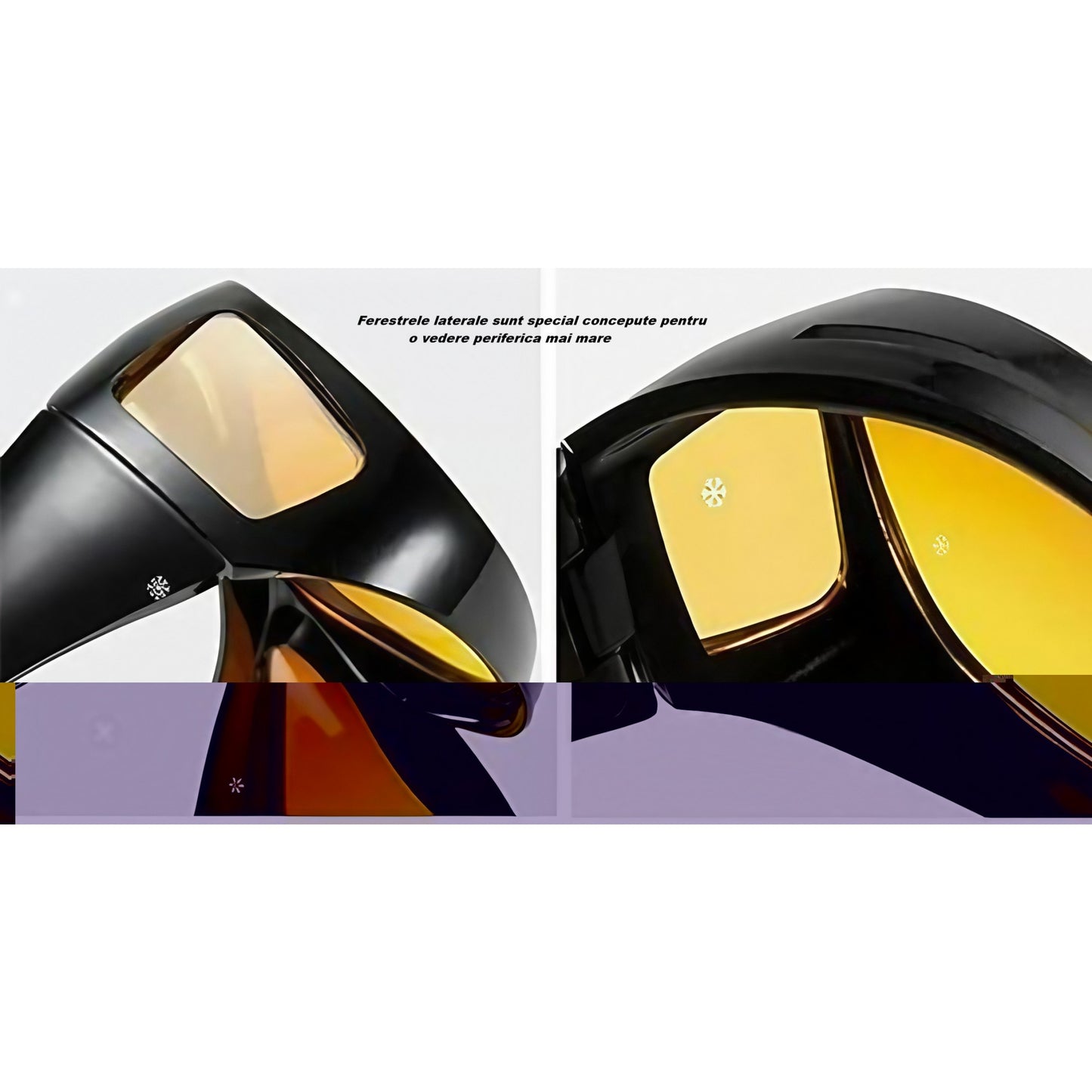 Ochelari pentru Viziune pe Timp de Noapte, Klevo, Polarizati, pentru Condus, Ciclism, cu Posibilitatea Purtarii peste Ochelarii de Vedere, cu Lentila Galbena, pentru Protectie, Rama Neagra, Pc, 15x5 cm