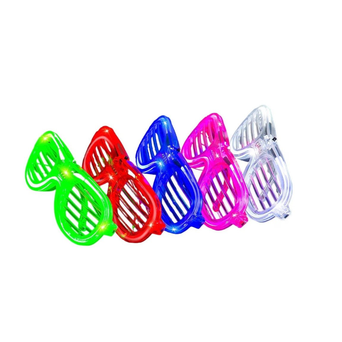Ochelari de Petrecere cu LED, Klevo, Model Grilaj, din Plastic, 3 Moduri de Iluminat, Marime Universala, Multicolor