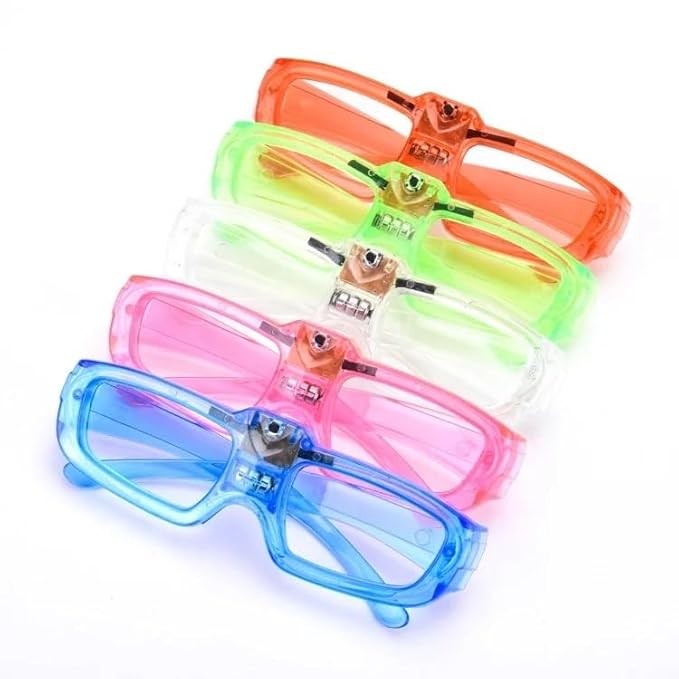 Ochelari de Petrecere cu LED, Klevo, Model Neon, din Plastic, 3 Moduri de Iluminat, Marime Universala, Multicolor