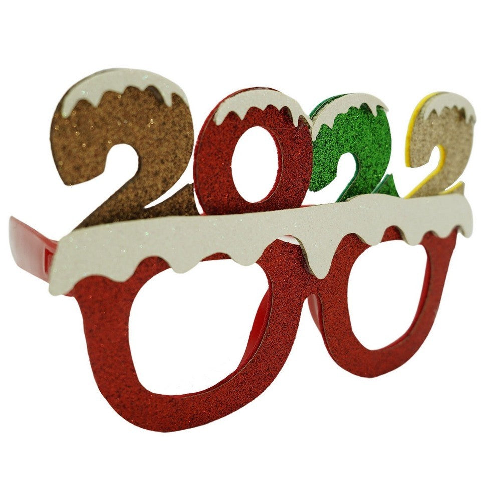 Ochelari petrecere de Revelion, 2022, Rosu, din Plastic si Poliester, Klevo