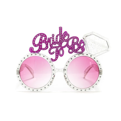Ochelarii Decorativi, Klevo, Tema Nunta, Model Bride to Be, din Plastic, Roz