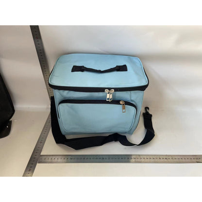 Geanta pentru Picnic cu izolare termica, Klevo, Multifunctionala, Compartimentata, 2 Tipuri de Manere, Impermeabila, 26x24x17 cm, Albastru Deschis