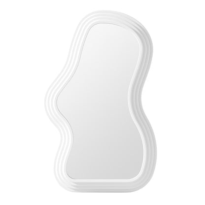 Oglinda de Perete, Klevo, Decorativa, pentru Baie, Dormitor, Sufragerie, Model Minimalist, Forma Asimetrica, 40.3x26 cm, Alb