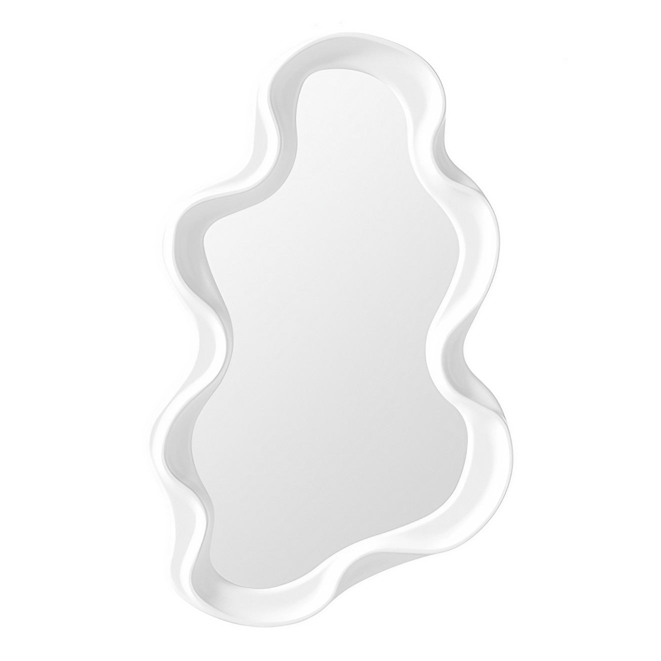 Oglinda de Perete, Klevo, Decorativa, pentru Baie, Dormitor, Sufragerie, Model Minimalist in Forma de Nor, 41x26 cm, Alb