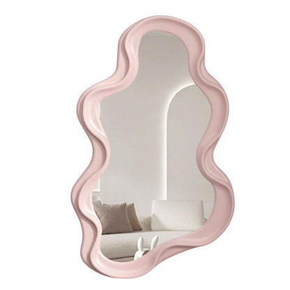 Oglinda de Perete, Klevo, Decorativa, pentru Baie, Dormitor, Sufragerie, Model Minimalist in Forma de Nor, 41x26 cm, Roz