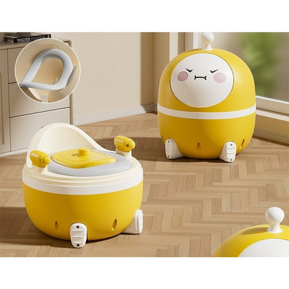 Olita 2in1, Klevo, Model Ou, cu Reductor WC, din Plastic, cu Muzica si Lumini, 29 x 29 x 22 cm, Galben