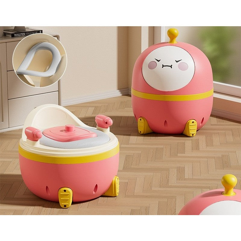 Olita 2in1, Klevo, Model Ou, cu Reductor WC, din Plastic, cu Muzica si Lumini, 29 x 29 x 22 cm, Roz