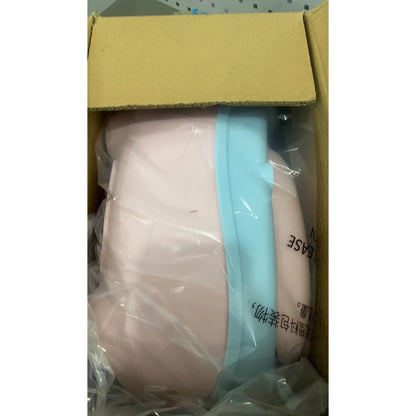 Olita pentru Copii, Klevo, +6 luni, Compartiment Detasabil, cu Capac, Antiderapanta, din Plastic, Colac Moale, Model Animat Ciclop, cu Maner, 33 x 21 x 45 cm, Albastru/Roz