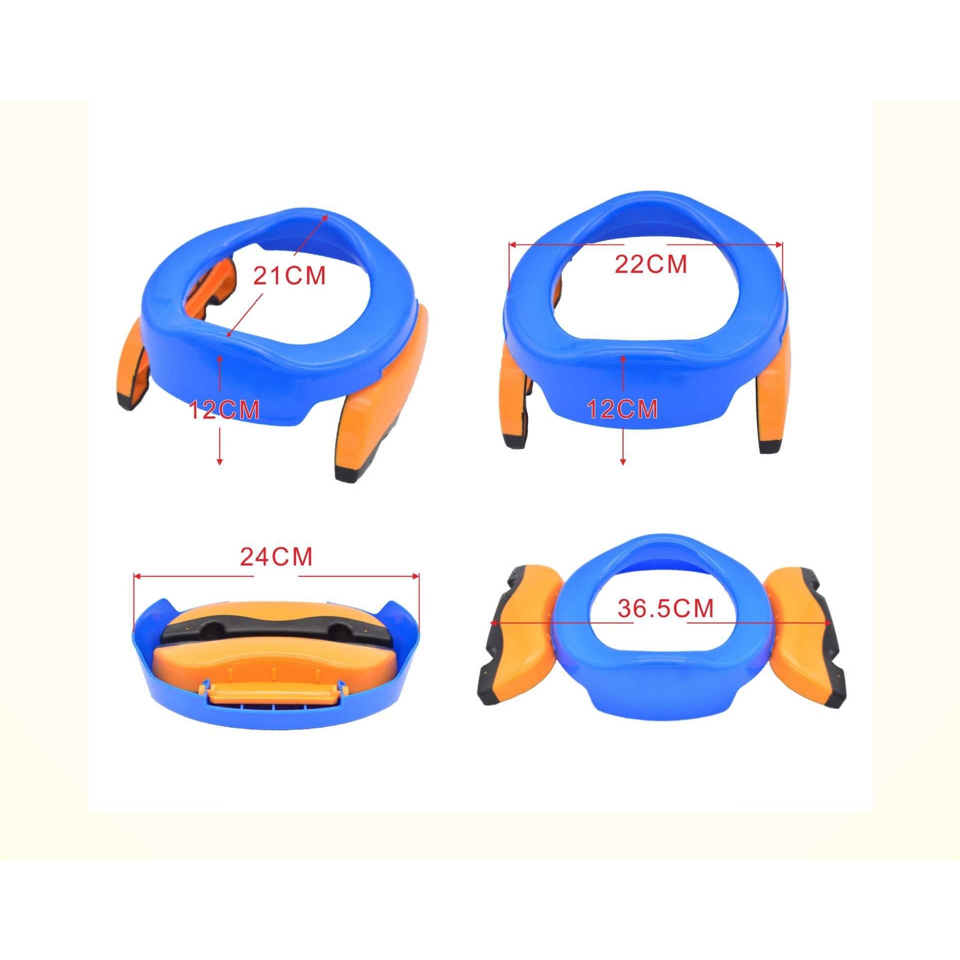 Olita Portabila 2 in 1, Klevo, Olita + Capac de Toaleta, din Plastic, Diametru 21 cm, Albastru