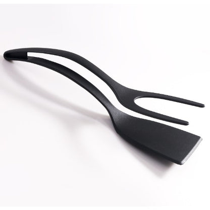 Spatula Multifunctionala tip Cleste, Klevo, Spatula Cleste pentru Gatit, Silicon PP, pentru Alimente, Carne, Paine, 31 x 8.5 cm Negru