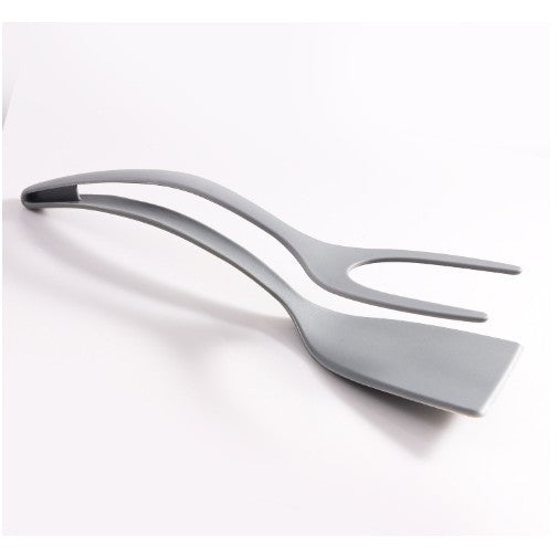 Spatula Multifunctionala tip Cleste, Klevo, Spatula Cleste pentru Gatit, Silicon PP, pentru Alimente, Carne, Paine, 31 x 8.5 cm Gri
