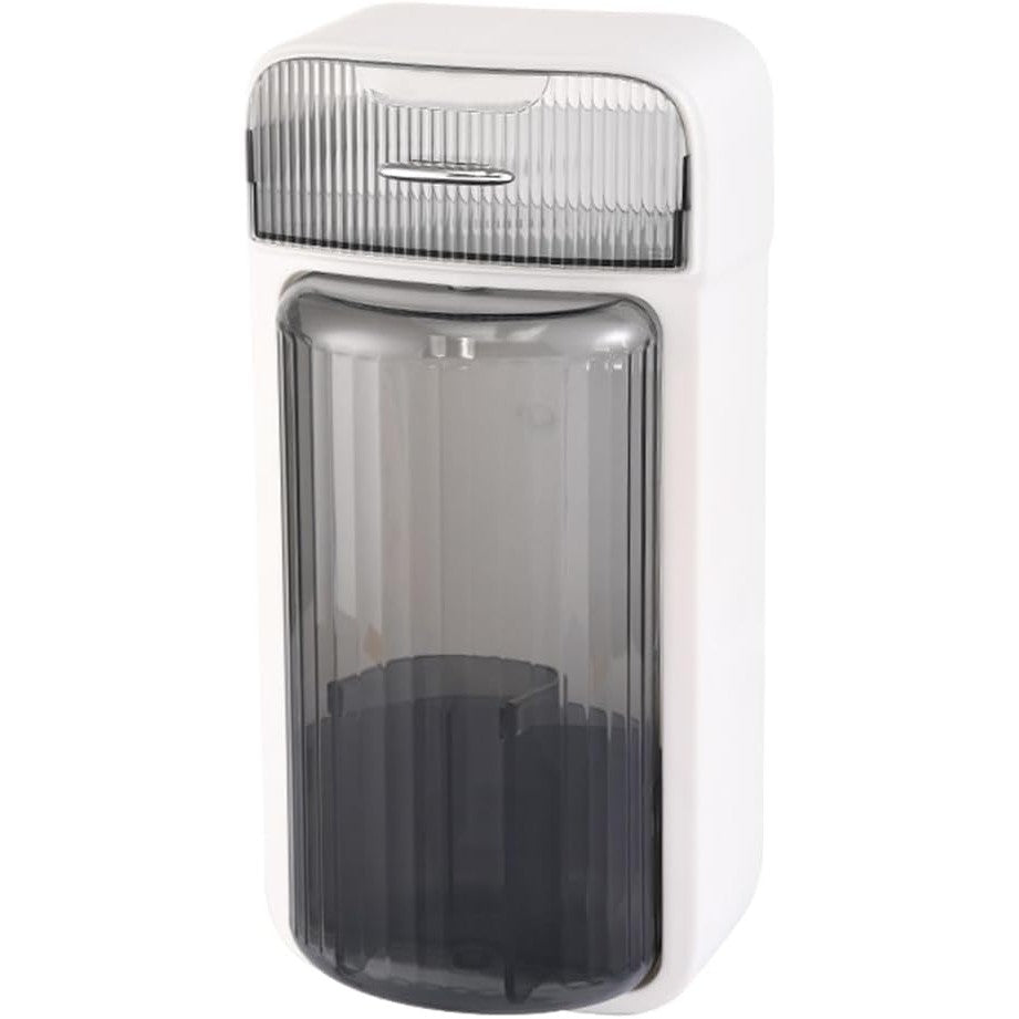 Organizator Baie, Klevo, 4 Compartimente si 1 Sertar, Rotire 360 Grade, din PP+PET, 27.5 x 16 x 11 cm, Alb/Negru