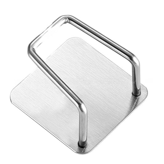 Organizator bucatarie Klevo cu adeziv, carlig-suport pentru burete, accesorii bucatarie, 5x5x3,5 cm, otel inoxidabil, gri
