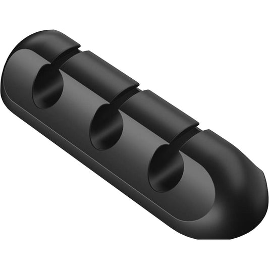 Organizator Cabluri, Klevo, Cable Clips, Fixare Dublu Adeziv, Silicon, 3 Sloturi, Negru
