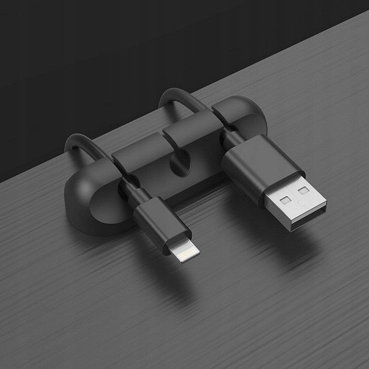 Organizator de Cabluri, Klevo, Autoadeziv, Multifunctional, 3 Locuri de Suport, 6.4x2.2cm, Negru