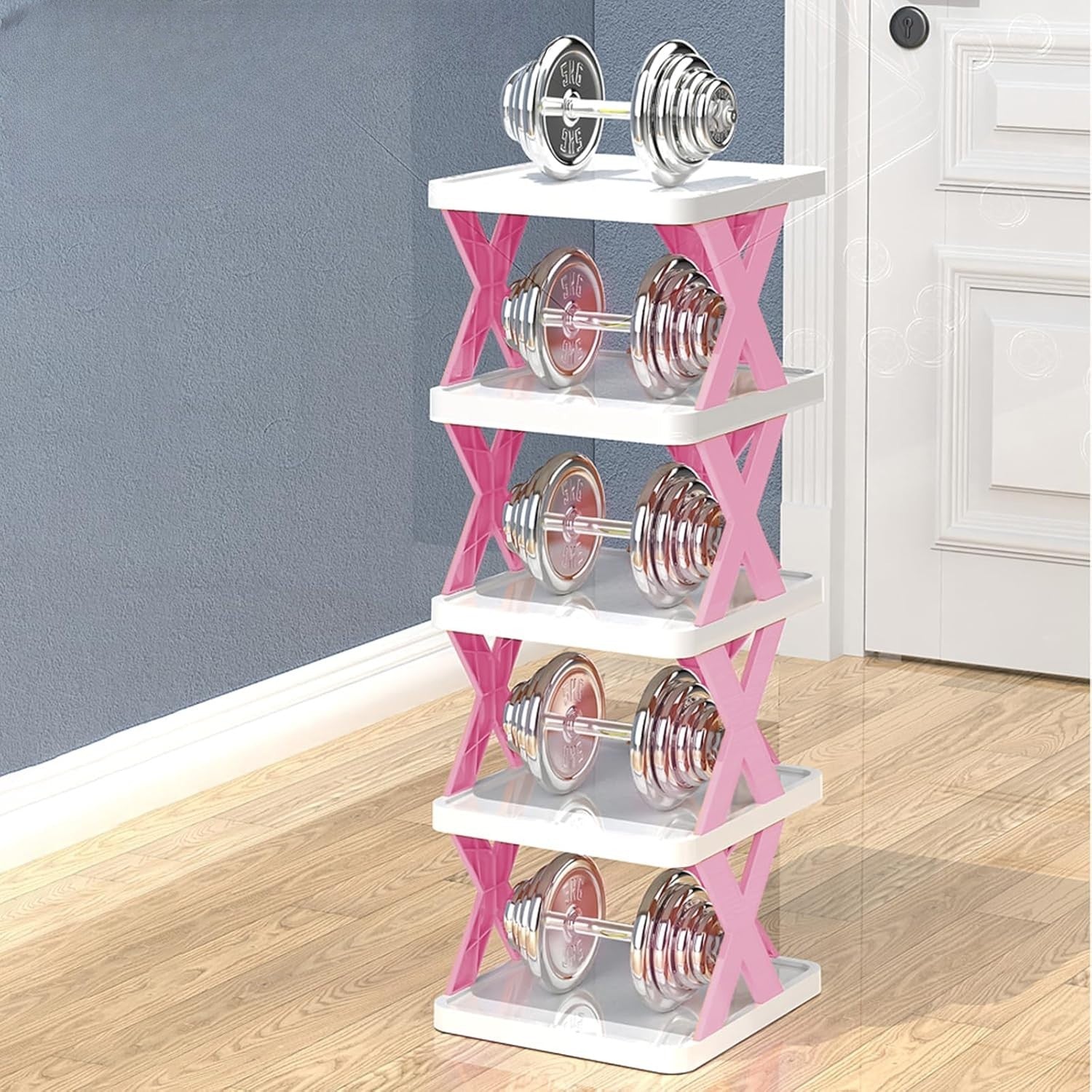 Organizator de Pantofi, Klevo, 5 Straturi, din ABS, Suport Modular, 65.5 x 24 x 26 cm, Mov