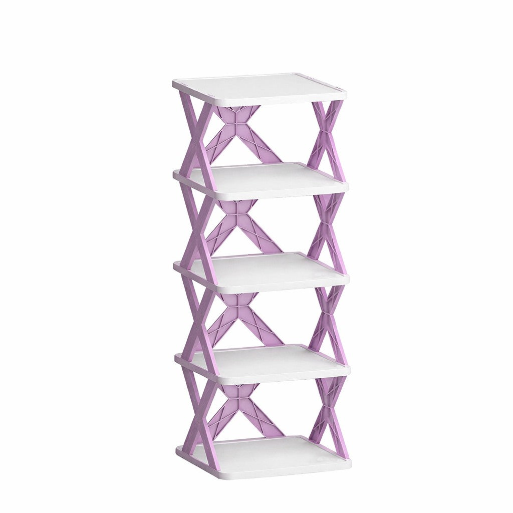 Organizator de Pantofi, Klevo, 5 Straturi, din ABS, Suport Modular, 65.5 x 24 x 26 cm, Mov
