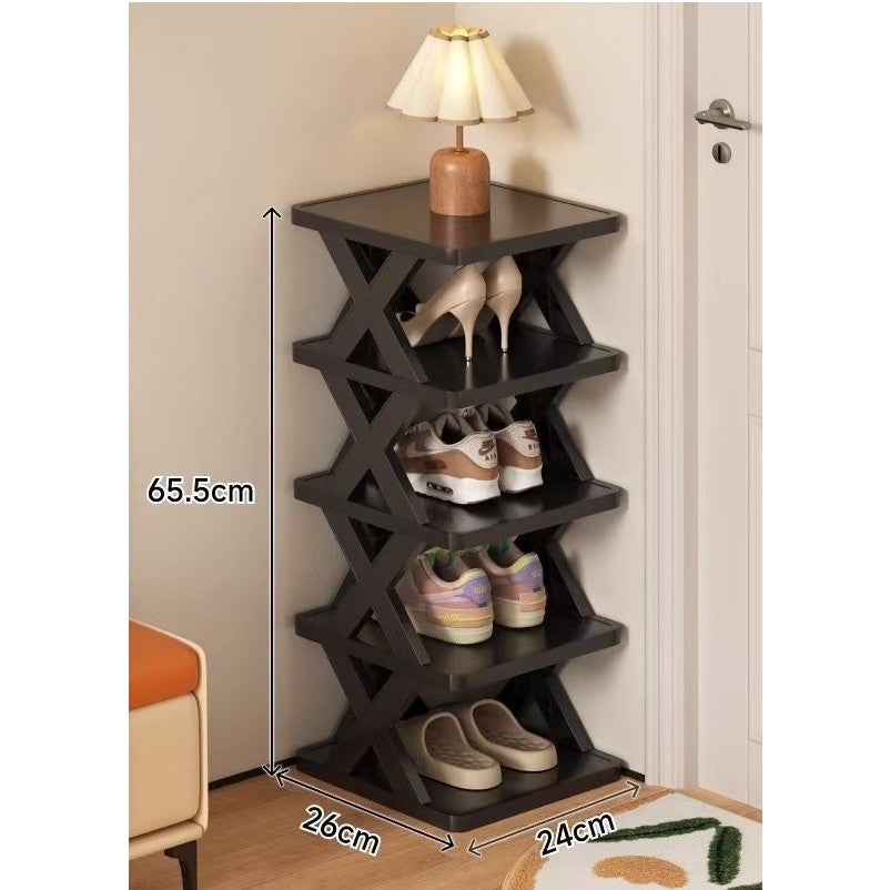 Organizator de Pantofi, Klevo, 5 Straturi, din ABS, Suport Modular, 65.5 x 24 x 26 cm, Negru
