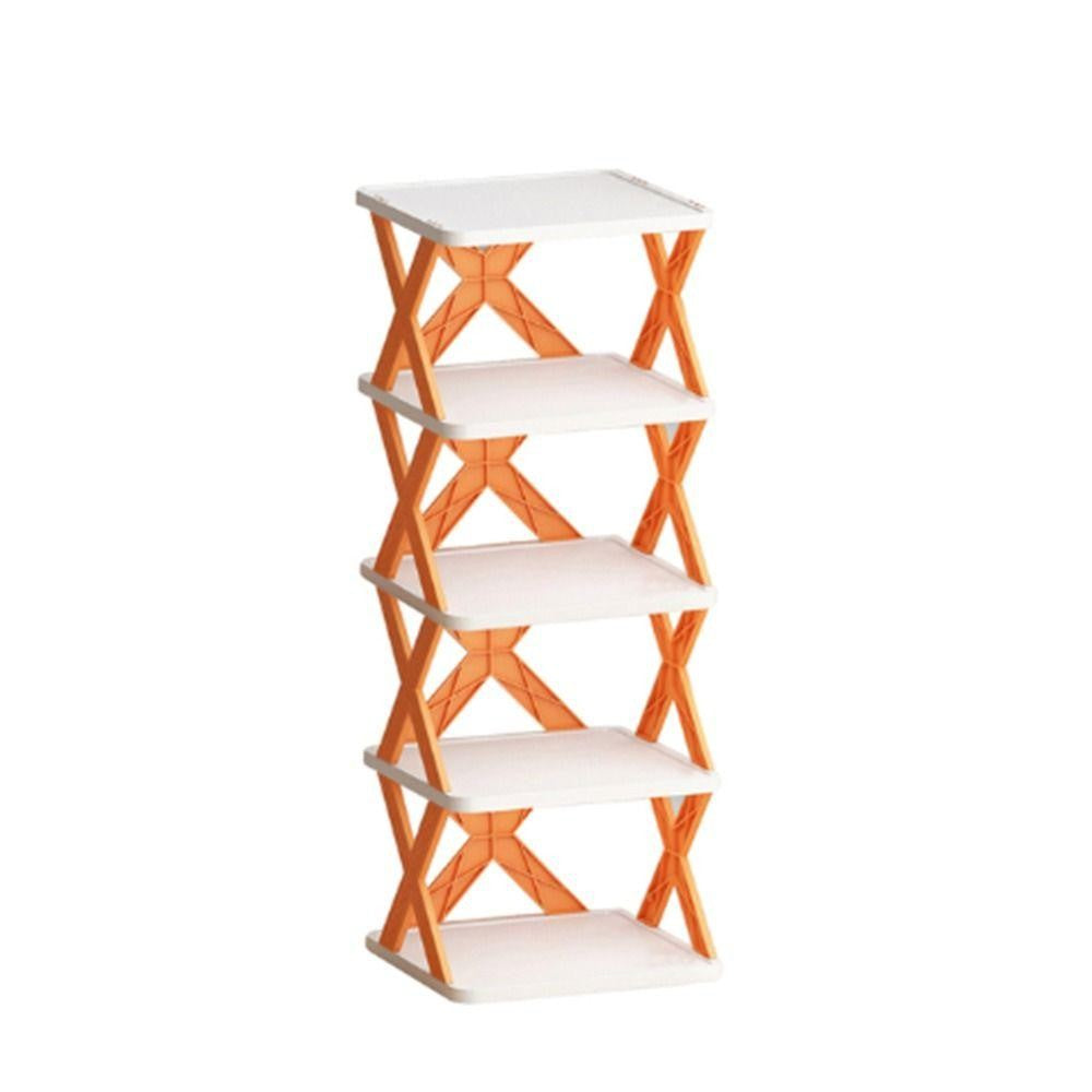 Organizator de Pantofi, Klevo, 5 Straturi, din ABS, Suport Modular, 65.5 x 24 x 26 cm, Portocaliu