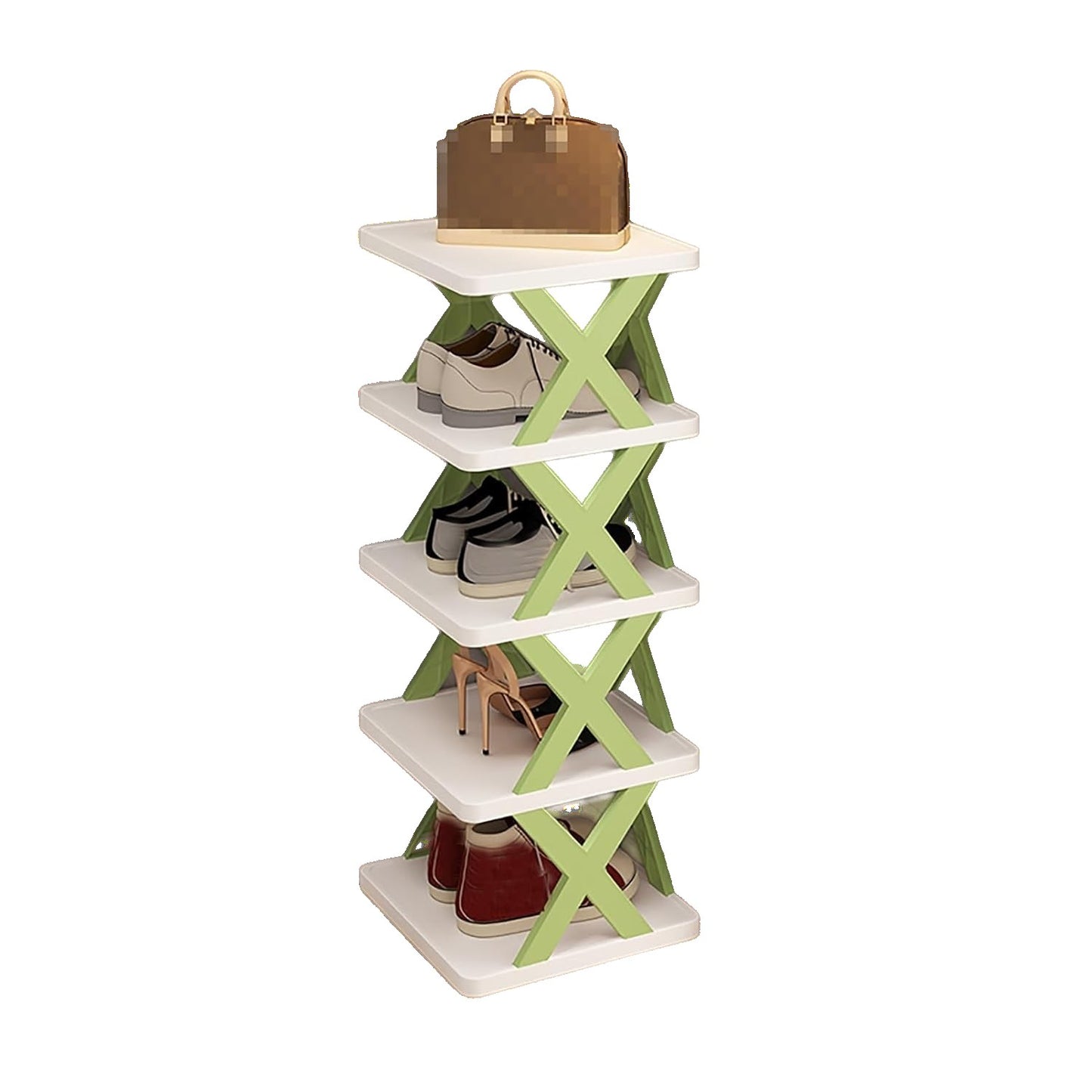 Organizator de Pantofi, Klevo, 5 Straturi, din ABS, Suport Modular, 65.5 x 24 x 26 cm, Verde