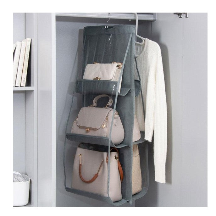 Organizator Genti 6 Compartimente Klevo, Suspendabil, 85 x 36 cm, gri