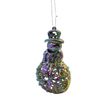 Ornament brad de Craciun, Iridescent, in forma de Om de zapada, 8 cm x 13 cm, Plastic, Klevo